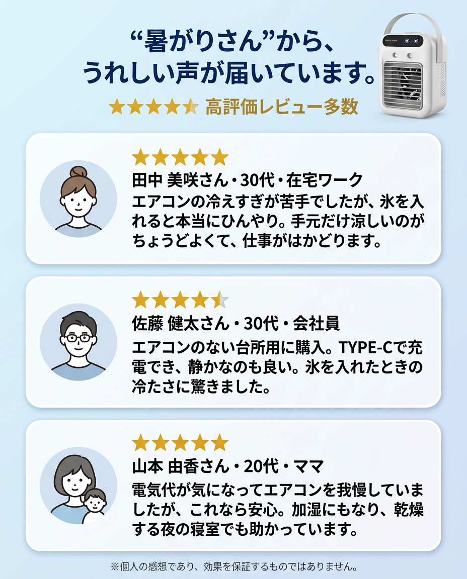 お客様の声 — 高評価レビュー多数