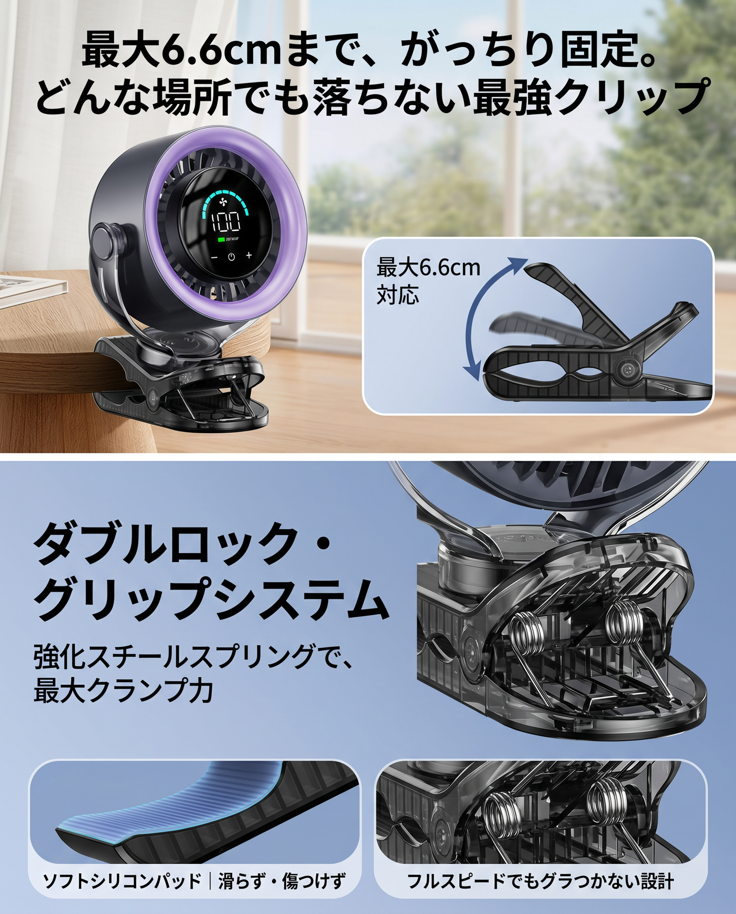 颯風（そうふう）クリップサーキュレーター